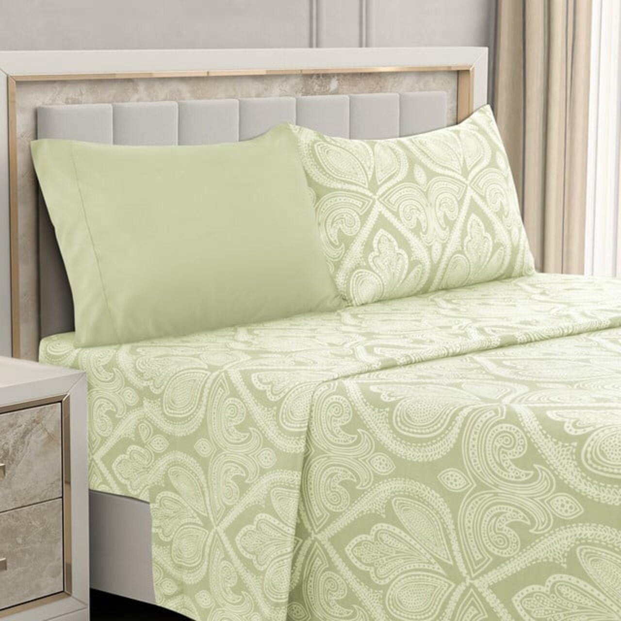 Paisley Printed - Deep Pocket Premier Microfiber 6 Piece Bed Sheet Set